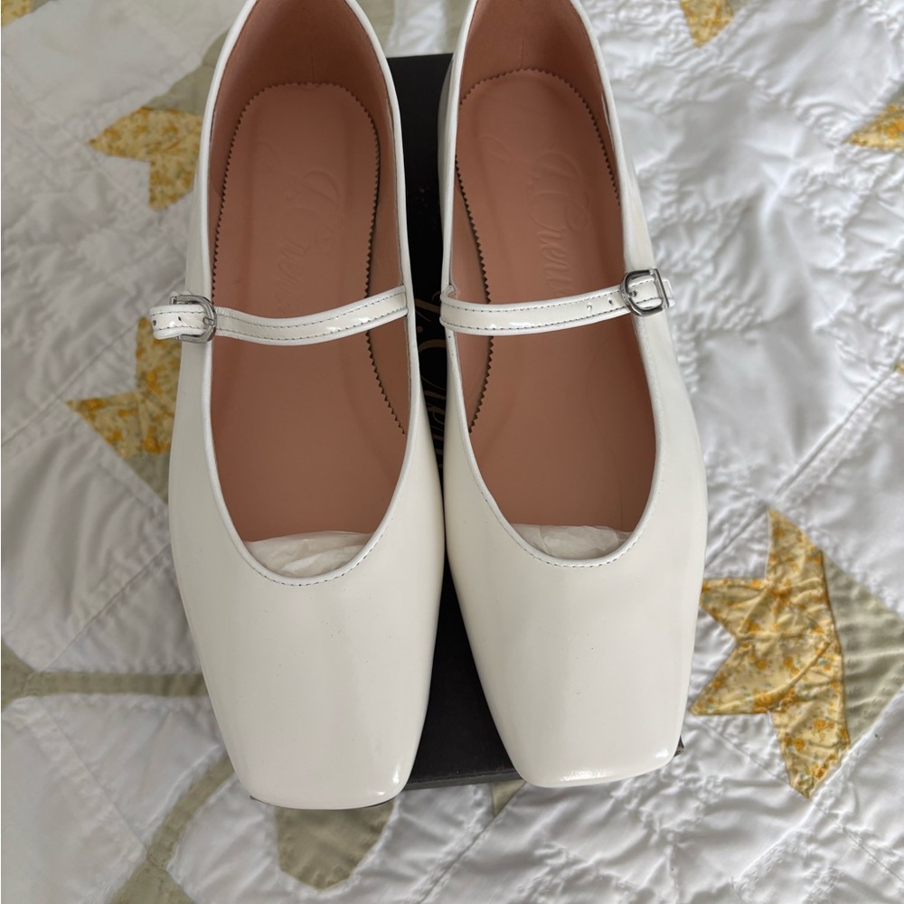 New J. Crew White Mary Jane Shoes
